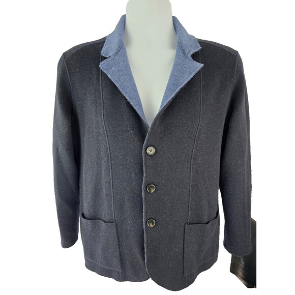 Maurizio Baldassari Brera Reversible Knit Wool Swacket Blazer Cardigan 52 M - Picture 1 of 16